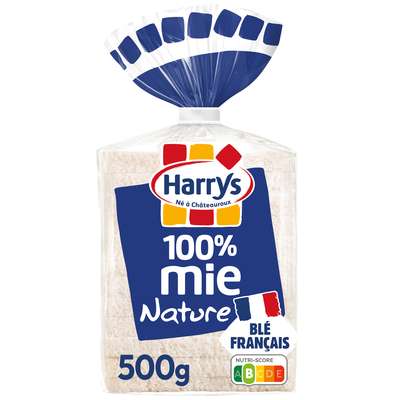 Pain de mie nature grandes tranches sans croûte 100% mie, Harry's (500 g)