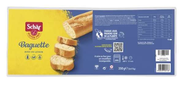 Baguette sans gluten et sans lactose, Schar (2 x 175 g)