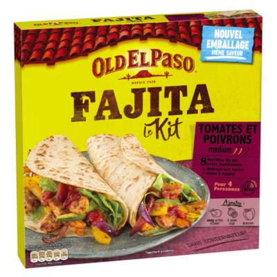 Kit pour Fajitas tomates et poivrons, Old El Paso (x 8, 500 g)