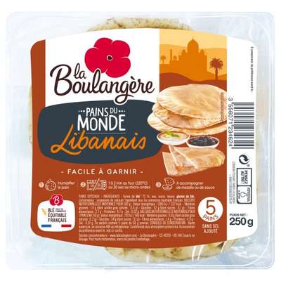 Pain Libanais, La Boulangère (x 5, 250 g)