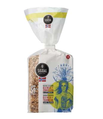 Pain craquant Norvégien sans gluten - Quinoa et Tournesol,  Sigdal Bakeri (190 g)