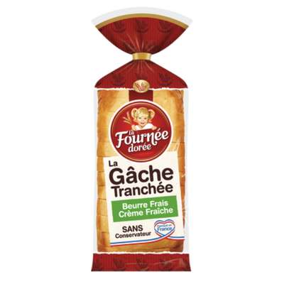 Gâche tranchée beurre et crème fraîche, La Fournée Dorée (500 g)