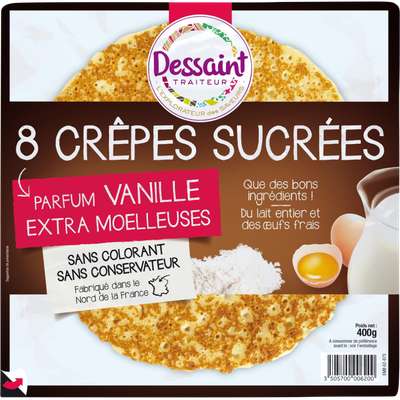 Crêpes moelleuses sucrées, Daniel Dessaint (x 8, 400 g)