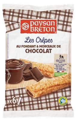 Crêpes fourrées au fondant et morceaux de chocolat, Paysan Breton (x 6, 180 g)