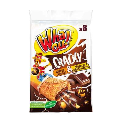 Crêpes fourrées chocolat et céréales cracky, Whaou (x 8, 256 g)