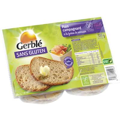 Pain campagnard sans gluten, Gerblé (350 g)