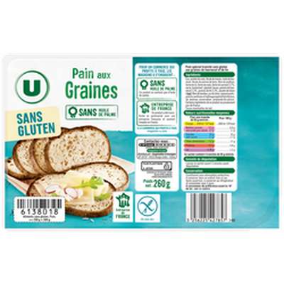 Pains aux graines sans gluten, U (260 g)