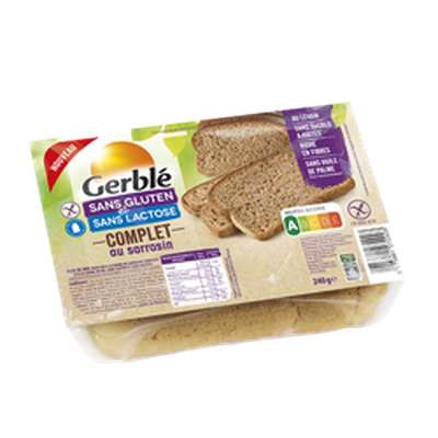 Pain complet au sarrasin sans gluten, Gerblé (240 g)