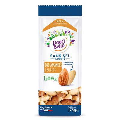 Duo amandes grillées sans sel, Daco Bello (175 g)