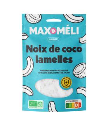 Noix de coco lamelles BIO, Max & Méli (125 g), Sri Lanka