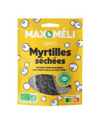 Myrtilles séchées BIO, Max & Méli (125 g), Canada