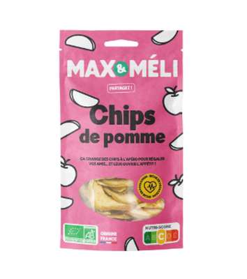 Chips de pommes BIO, Max & Méli (50 g), France