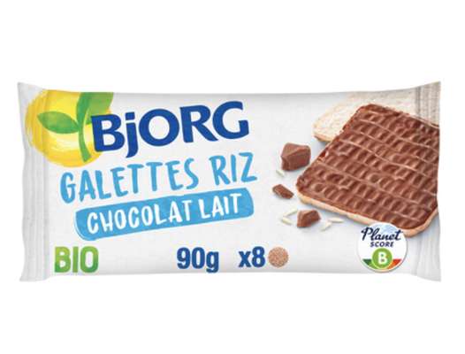 Galettes riz chocolat lait BIO, Bjorg (90 g)