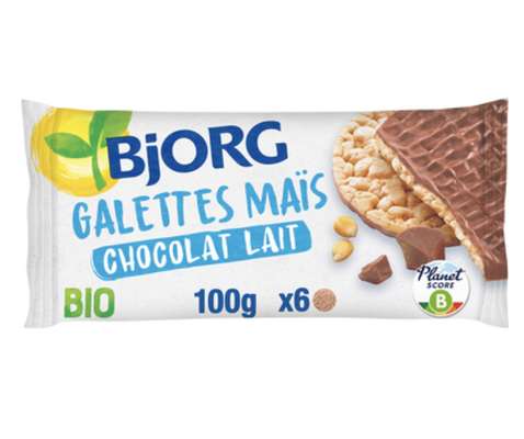 Galette de maïs au chocolat au lait BIO, Bjorg (100 g)