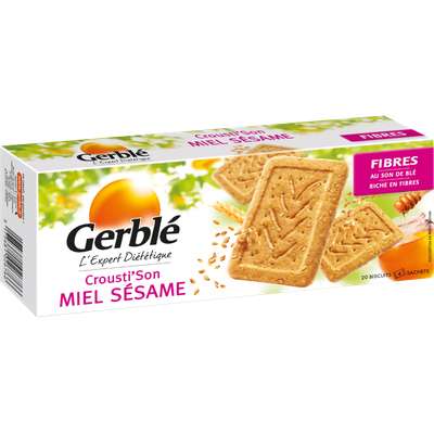 Biscuits Crousti' Son miel et sésame, Gerblé (200 g)