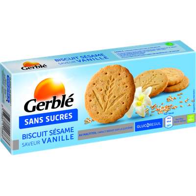 Biscuits au sésame et à la vanille sans sucre ajouté, Gerblé (132 g)