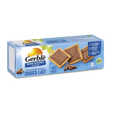 Biscuits chocolat lait sans sucres ajoutés, Gerblé (126 g)