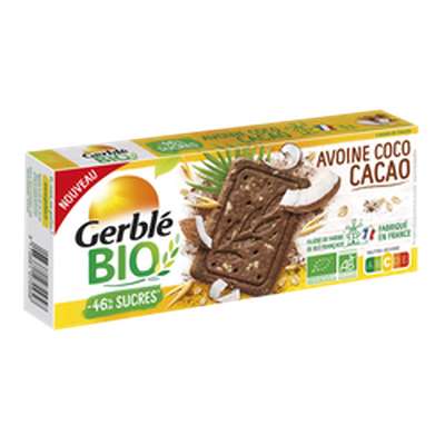 Biscuits avoine cacao et coco BIO, Gerblé  (132 g)