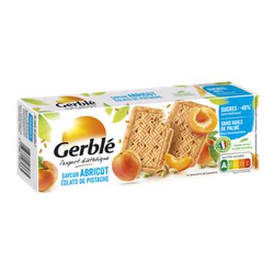 Biscuits à l'abricot avec arôme naturel pistache, à teneur réduite en sucres, Gerblé  (160 g)