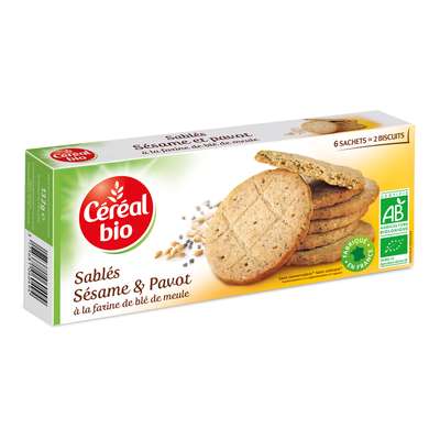 Biscuit pavot sésame BIO, Céréal bio (132 g)