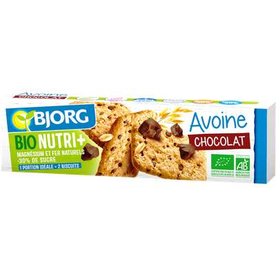 Biscuit avoine pépites de chocolat BIO, Bjorg (130 g)