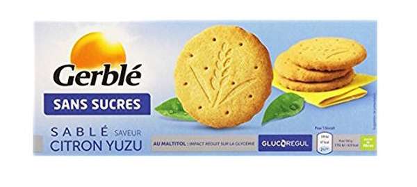 Biscuit sablé citron yuzu sans sucres, Gerblé  (132 g)