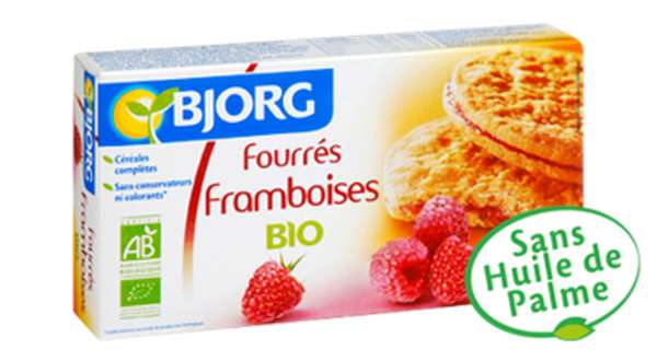 Biscuits fourrés à la framboise BIO, Bjorg (175 g)