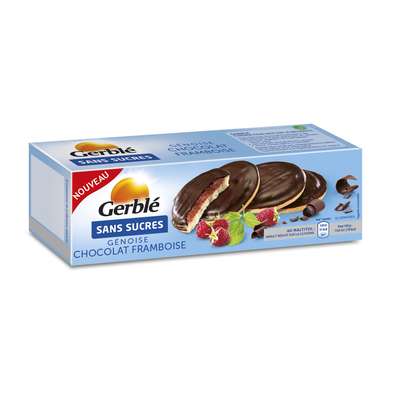 Biscuits génoise chocolat framboise sans sucres, Gerblé (140 g)