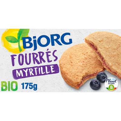 Biscuits fourrés à la myrtille BIO, Bjorg (175 g)