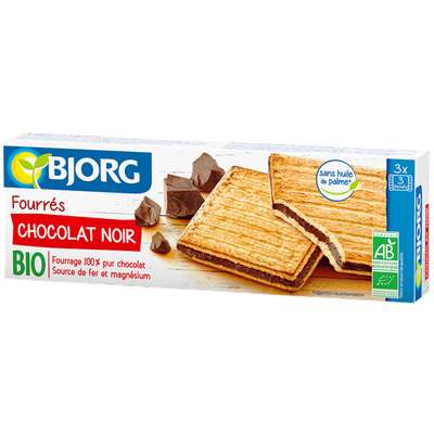 Fourrés chocolat noir BIO, Bjorg (225 g)