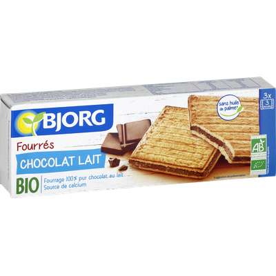 Fourrés chocolat au lait BIO, Bjorg (225 g)