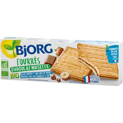 Biscuits fourrés chocolat noisette BIO, Bjorg (225 g)