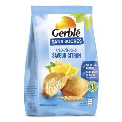 Gâteaux moelleux citron sans sucres, Gerblé (196 g)