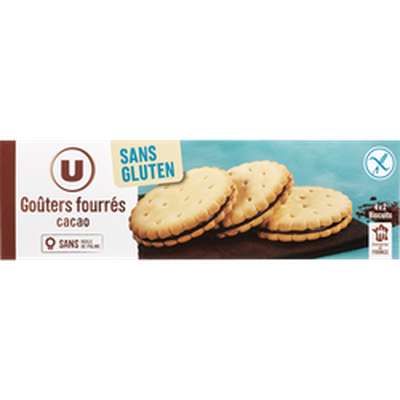 Goûters fourrés cacao sans gluten, U (120 g)