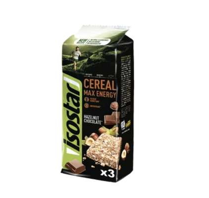 Barres de céréales énergie noisettes et chocolat, Isostar (x 3, 165 g)