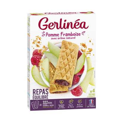 Barres pomme framboise, Gerlinea (x 8, 360 g)