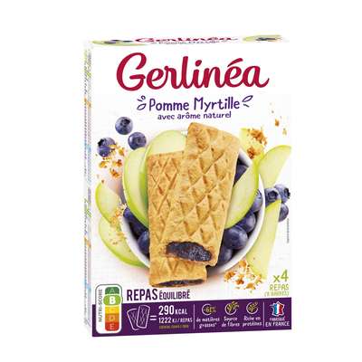Barres pommes myrtilles, Gerlinea (x 4, 360 g)