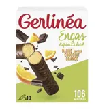 Barres encas équilibré chocolat et orange, Gerlinea (x 10, 310 g)