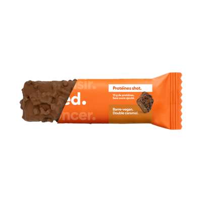 Barre enrobée protéines Shot Double Caramel Vegan, Feed (55 g)