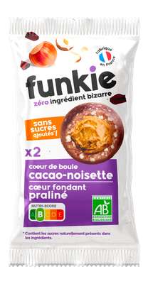 Coeur de boule Cacao Noisette coeur Praliné BIO, Funkie (x 2 boules, 36 g)