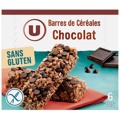 Barres de céréales saveur chocolat sans gluten, U (138 g)