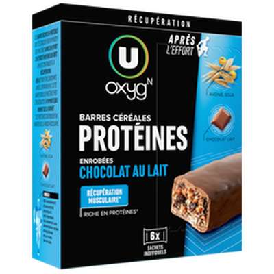 Barres protéinées au chocolat au lait, U (192 g)
