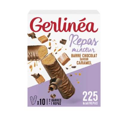 Barres de repas minceur chocolat saveur caramel, Gerlinéa (x 10, 310 g)