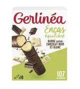 Barres d'encas saveur chocolat noir et blanc, Gerlinéa (x 10, 310 g)