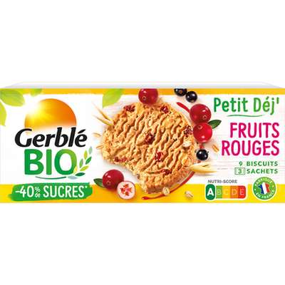 Biscuit petit dej' aux fruits rouges BIO, Gerblé (132 g)
