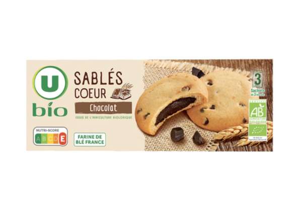 Sablé coeur chocolat, U BIO (155 g)