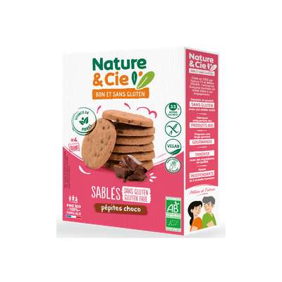 Sablés aux pépites de chocolat sans gluten BIO, Nature & Cie (130 g)