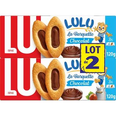 La Barquette au chocolat noisette et lait - Lulu, Lu (2 x 120 g)