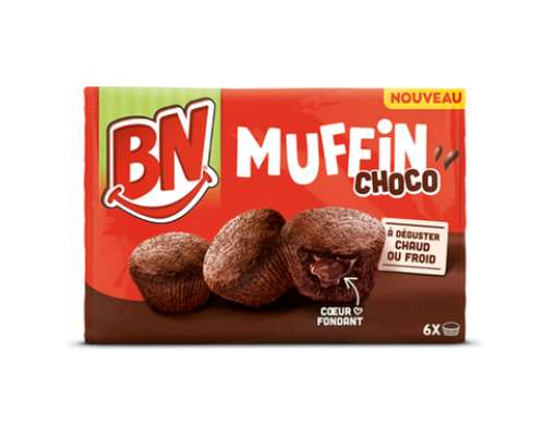 Muffin chocolat cœur fondant, BN (x 6, 162 g)