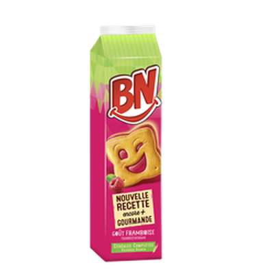 Biscuits fourrés gout framboise, BN (x 16, 285 g)